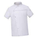 Maxbell Unisex Chef Coat Short Sleeve Top Uniform Chef Clothes Chef Jacket for Cafe White L