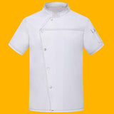 Maxbell Unisex Chef Coat Short Sleeve Top Uniform Chef Clothes Chef Jacket for Cafe White L