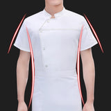 Maxbell Unisex Chef Coat Short Sleeve Top Uniform Chef Clothes Chef Jacket for Cafe White L