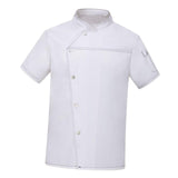 Maxbell Unisex Chef Coat Short Sleeve Top Uniform Chef Clothes Chef Jacket for Cafe White 2XL