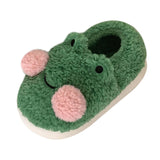 Maxbell Cartoon Women Frog Shape Plush Slippers Non Slip for Home Farmhouse Girls 36-37