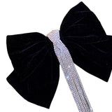 Maxbell Bowknot Fringe Hair Clip Styling Headdress for Valentine'S Day Anniversary Black