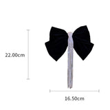 Maxbell Bowknot Fringe Hair Clip Styling Headdress for Valentine'S Day Anniversary Black