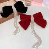Maxbell Bowknot Fringe Hair Clip Styling Headdress for Valentine'S Day Anniversary Black