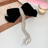 Maxbell Bowknot Fringe Hair Clip Styling Headdress for Valentine'S Day Anniversary Black