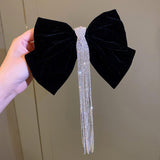 Maxbell Bowknot Fringe Hair Clip Styling Headdress for Valentine'S Day Anniversary Black