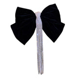 Maxbell Bowknot Fringe Hair Clip Styling Headdress for Valentine'S Day Anniversary Black