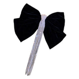 Maxbell Bowknot Fringe Hair Clip Styling Headdress for Valentine'S Day Anniversary Black