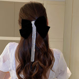 Maxbell Bowknot Fringe Hair Clip Styling Headdress for Valentine'S Day Anniversary Black