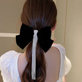 Maxbell Bowknot Fringe Hair Clip Styling Headdress for Valentine'S Day Anniversary Black