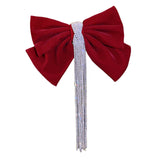 Maxbell Bowknot Fringe Hair Clip Styling Headdress for Valentine'S Day Anniversary Red