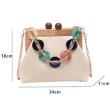 Maxbell Ladies Chain Bag Tote Classic Wallet Fashion Soft for Business Travel Work White