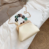Maxbell Ladies Chain Bag Tote Classic Wallet Fashion Soft for Business Travel Work White