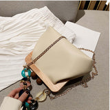 Maxbell Ladies Chain Bag Tote Classic Wallet Fashion Soft for Business Travel Work White