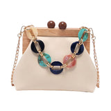Maxbell Ladies Chain Bag Tote Classic Wallet Fashion Soft for Business Travel Work White