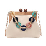 Maxbell Ladies Chain Bag Tote Classic Wallet Fashion Soft for Business Travel Work White