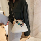 Maxbell Ladies Chain Bag Tote Classic Wallet Fashion Soft for Business Travel Work White