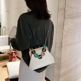 Maxbell Ladies Chain Bag Tote Classic Wallet Fashion Soft for Business Travel Work White