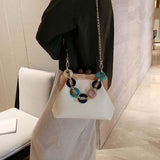 Maxbell Ladies Chain Bag Tote Classic Wallet Fashion Soft for Business Travel Work White