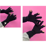 Maxbell Women Winter Warm Gloves Long Wrist Faux Rhinestone Touchscreen Knit Gloves