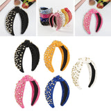 Maxbell Crystal Headband Headdress Women Shiny for Wedding Trip Beach Vacation Black