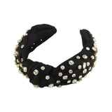 Maxbell Crystal Headband Headdress Women Shiny for Wedding Trip Beach Vacation Black