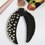 Maxbell Crystal Headband Headdress Women Shiny for Wedding Trip Beach Vacation Black