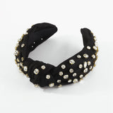 Maxbell Crystal Headband Headdress Women Shiny for Wedding Trip Beach Vacation Black