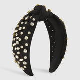 Maxbell Crystal Headband Headdress Women Shiny for Wedding Trip Beach Vacation Black