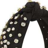 Maxbell Crystal Headband Headdress Women Shiny for Wedding Trip Beach Vacation Black