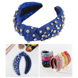 Maxbell Crystal Headband Headdress Women Shiny for Wedding Trip Beach Vacation Blue