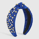 Maxbell Crystal Headband Headdress Women Shiny for Wedding Trip Beach Vacation Blue