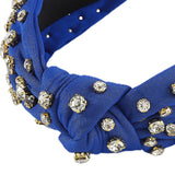 Maxbell Crystal Headband Headdress Women Shiny for Wedding Trip Beach Vacation Blue
