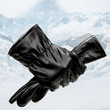 Maxbell Waterproof Winter Gloves PU Leathe Outdoor Riding Gloves Windproof Elegant