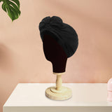 Maxbell Woman Head Turban Hat Head Wrap Soft Breathable Accessory Multifunction Black