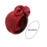 Maxbell Woman Head Turban Hat Head Wrap Soft Breathable Accessory Multifunction Dark Red