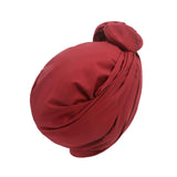 Maxbell Woman Head Turban Hat Head Wrap Soft Breathable Accessory Multifunction Dark Red