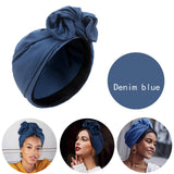 Maxbell Woman Head Turban Hat Head Wrap Soft Breathable Accessory Multifunction Blue