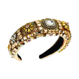 Maxbell Baroque Style Crystal Stone Headband Hair Hoop Comfortable for Wedding Bridal Brown