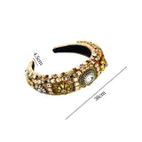 Maxbell Baroque Style Crystal Stone Headband Hair Hoop Comfortable for Wedding Bridal Brown
