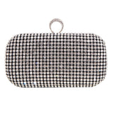 Maxbell Rhinestone Evening Bag with Detachable Chain Party Prom Bridal Purse Durable