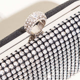 Maxbell Rhinestone Evening Bag with Detachable Chain Party Prom Bridal Purse Durable