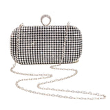 Maxbell Rhinestone Evening Bag with Detachable Chain Party Prom Bridal Purse Durable
