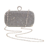 Maxbell Rhinestone Evening Bag with Detachable Chain Party Prom Bridal Purse Durable