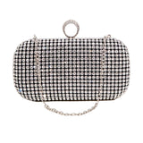 Maxbell Rhinestone Evening Bag with Detachable Chain Party Prom Bridal Purse Durable