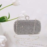 Maxbell Rhinestone Evening Bag with Detachable Chain Party Prom Bridal Purse Durable