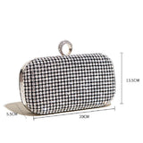 Maxbell Rhinestone Evening Bag with Detachable Chain Party Prom Bridal Purse Durable