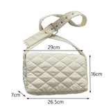 Maxbell Female Woman Casual Shoulder Bag Soft Quilted Fashion Strap Length 132cm White