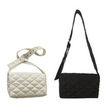 Maxbell Female Woman Casual Shoulder Bag Soft Quilted Fashion Strap Length 132cm White