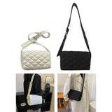 Maxbell Female Woman Casual Shoulder Bag Soft Quilted Fashion Strap Length 132cm White